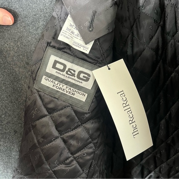 D&G x DOLCE & GABBANA Y2K Double Breasted Long Wool Coat Jacket Peacoat - Picture 12 of 15